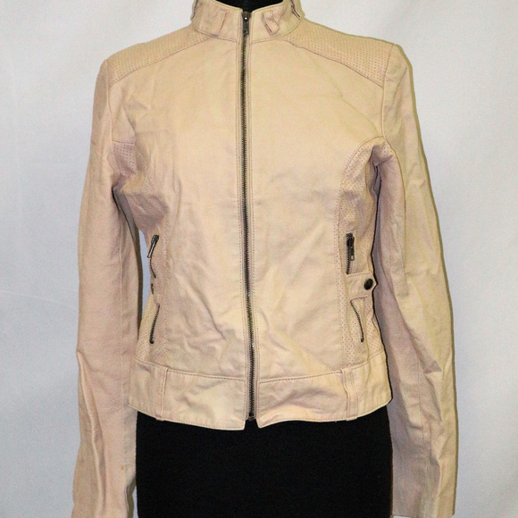 πHPπ Vtg FJ Rose Pink Leather Motorcycle Jacket - Picture 2 of 8